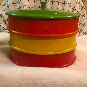 Vintage 1970s canister set enamel